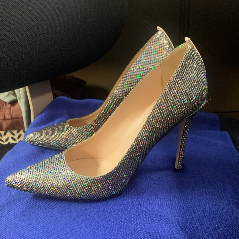 SJP Fawn Scintillate Glitter Pointed Toe Pumps Heels Size 10.5